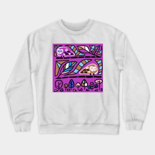 an owl pattern Crewneck Sweatshirt